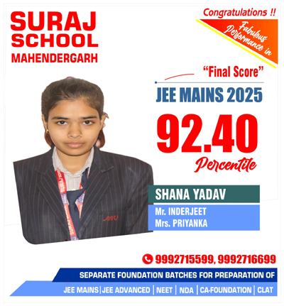 Suraj School in JEE 2025